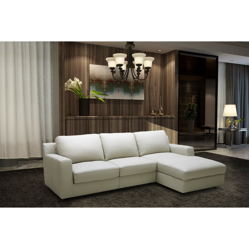 Orren Ellis Arguello Leather Sleeper Sectional & Reviews Wayfair